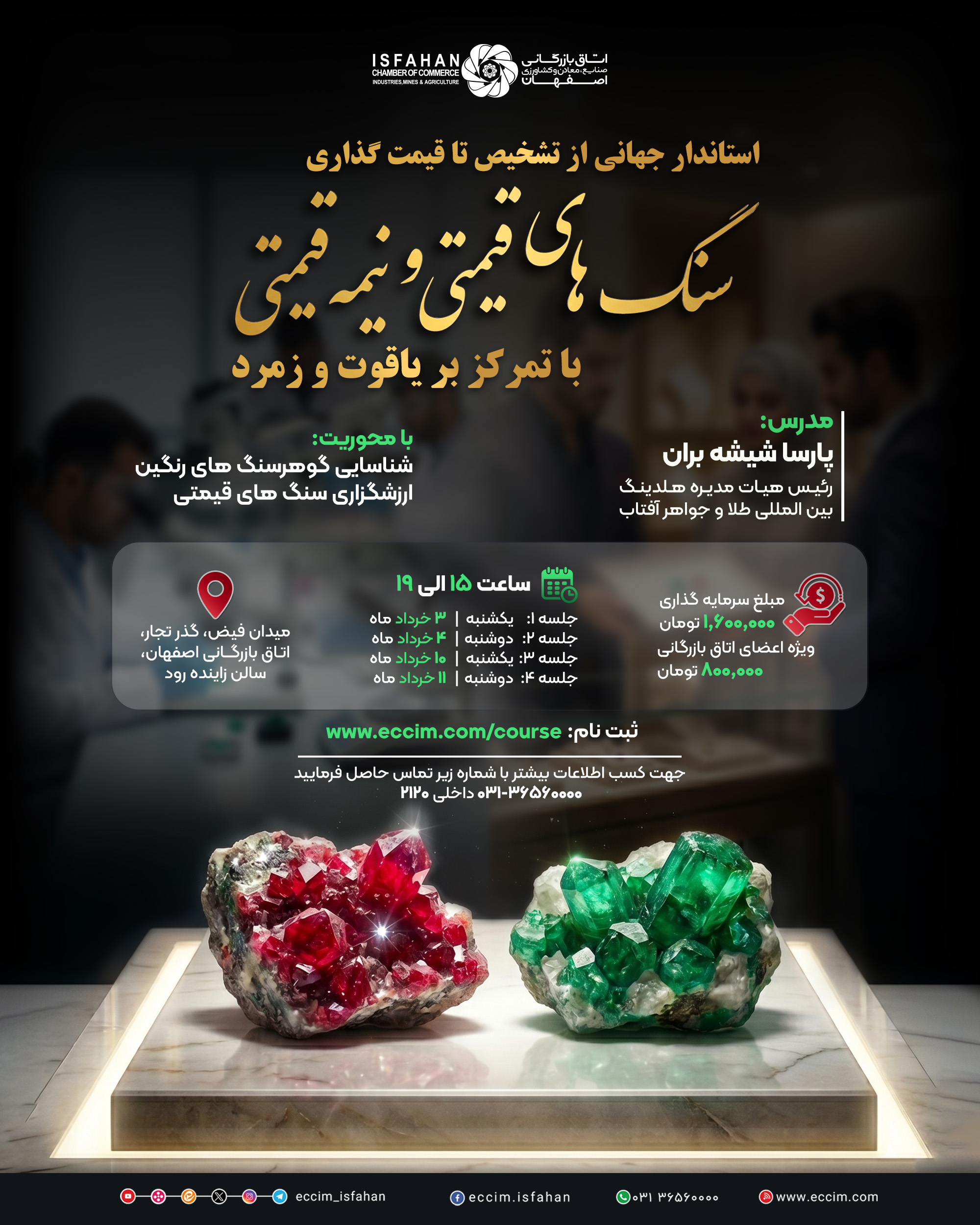 استاندارد جهانی از تشخیص تا قیمت گذاری سنگ های قیمتی و نیمه قیمتی با تمرکز بر یاقوت و زمرد