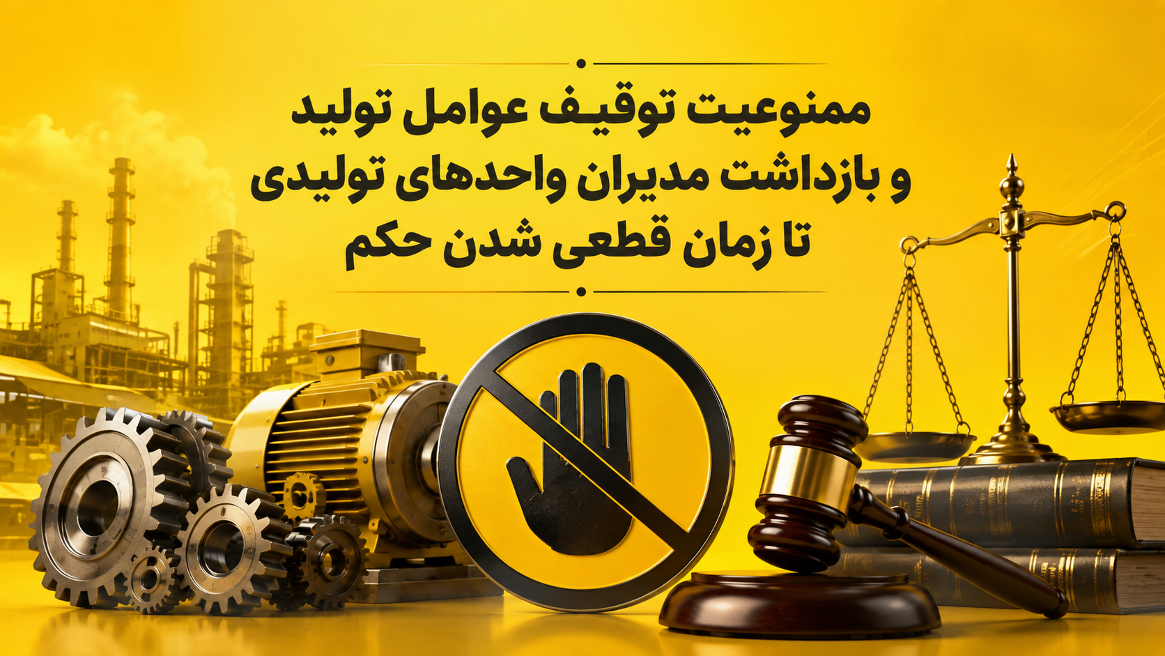 ممنوعیت توقیف عوامل تولید و بازداشت مدیران واحدهای تولیدی تا زمان قطعی شدن حکم