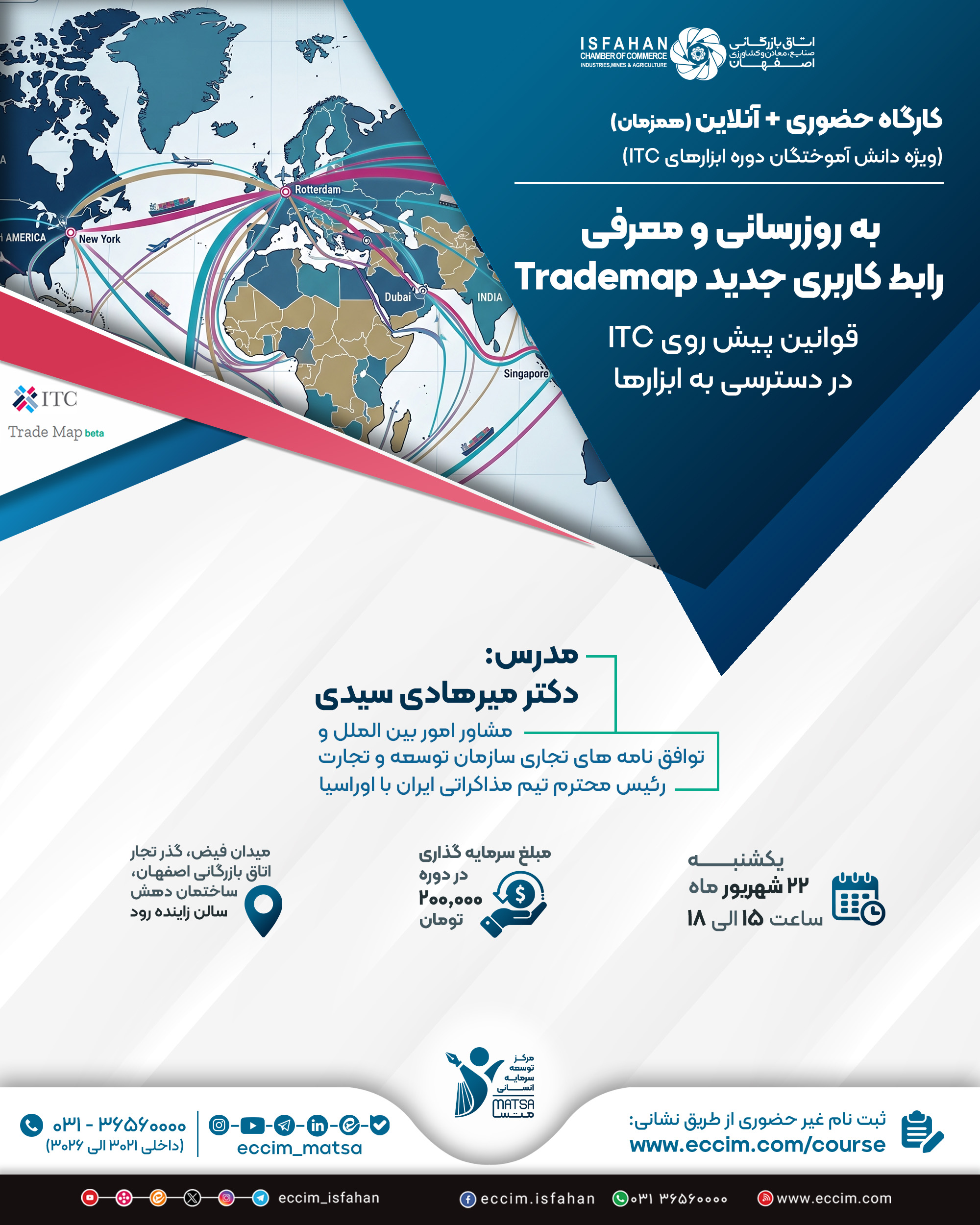 به‌روز رسانی و معرفی رابط کاربری جدید Trademap و قوانین پیش روی ITC در دسترسی به ابزارها